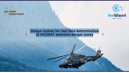 Unique system for real time determination of HAZMAT emission danger zones